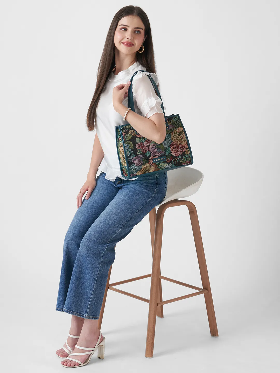 Caprese Miami Medium Teal Tote Bag - Image 7