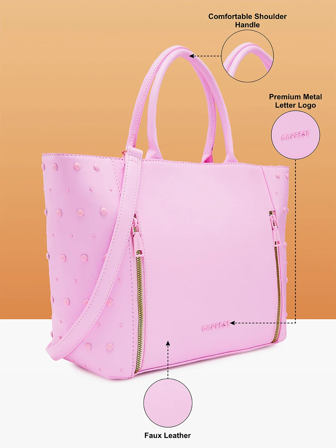 Caprese Midge Medium Pink Tote Bag - Image 3