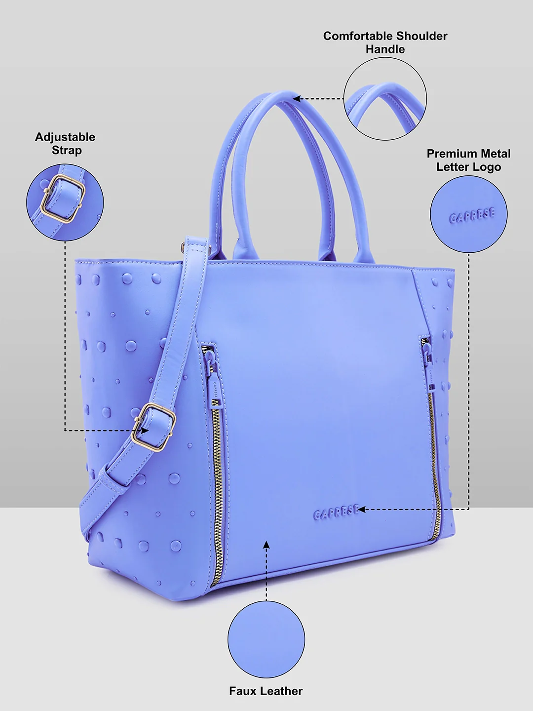 Caprese Midge Medium Powder Blue Tote Bag - Image 3
