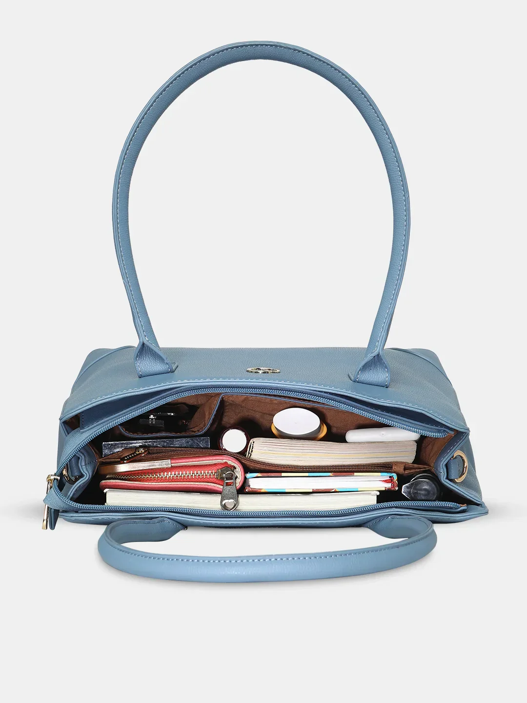Caprese Milan Medium Blue Satchel Bag - Image 10