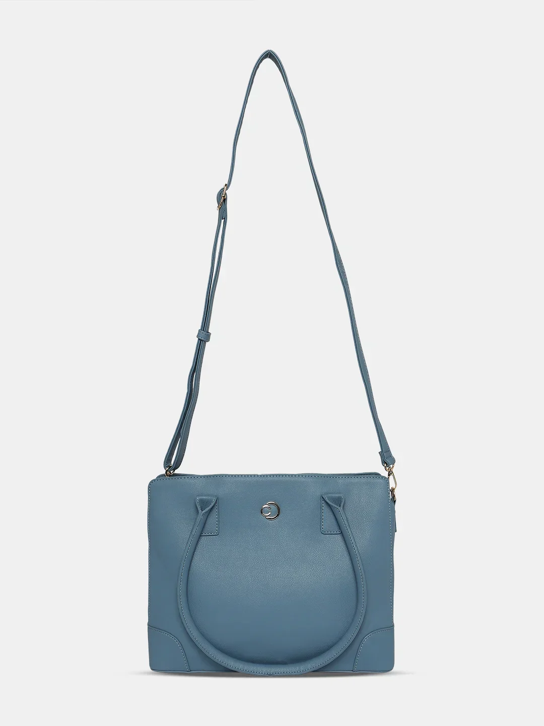 Caprese Milan Medium Blue Satchel Bag - Image 11