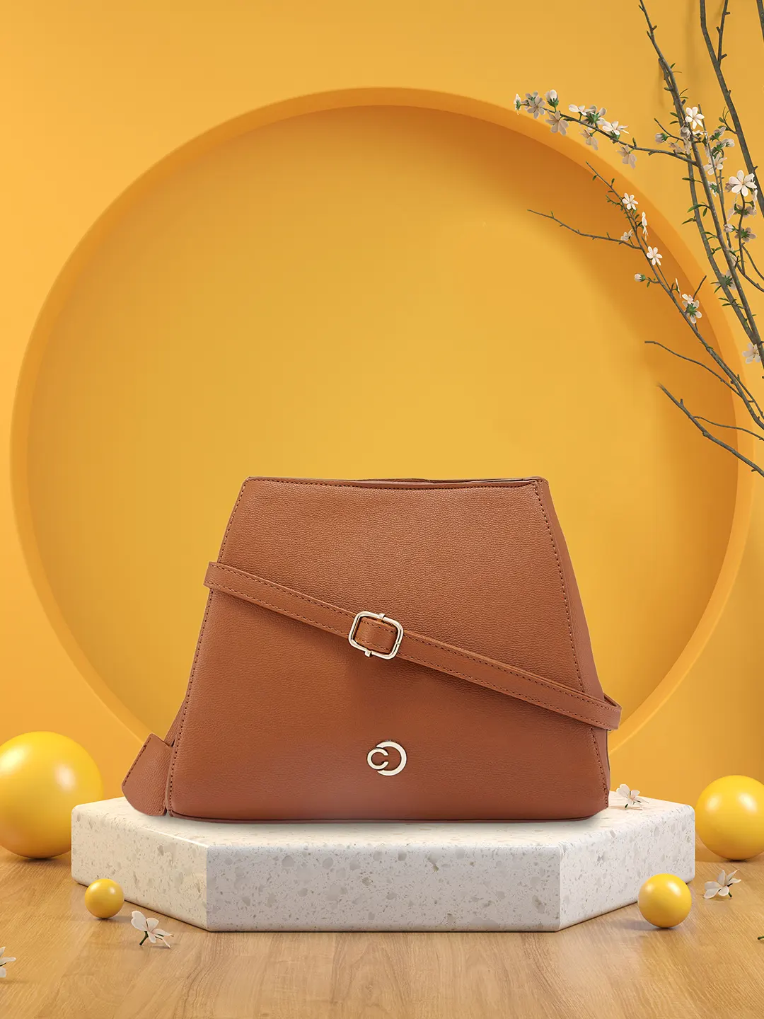 Caprese Milan Small Tan Satchel Bag - Image 2