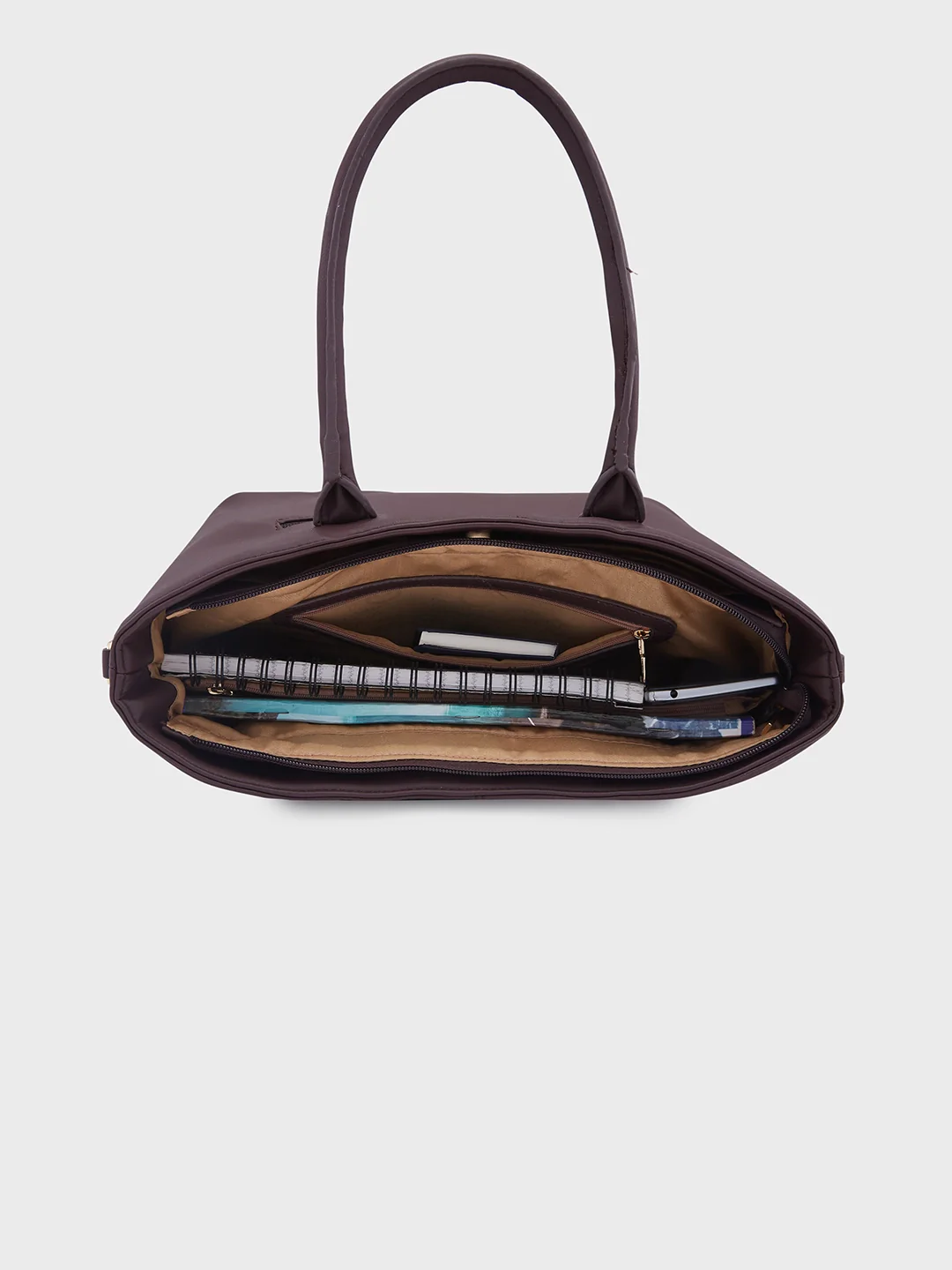 Caprese Milly Large Choco Brown Satchel Bag - Image 6