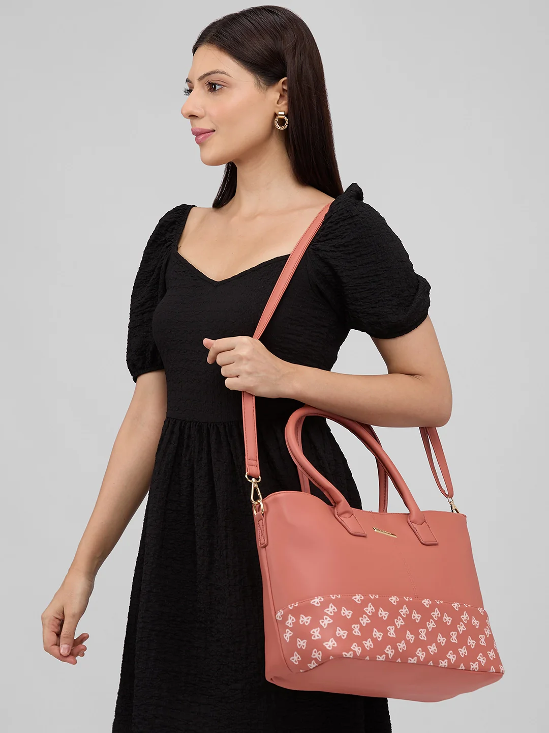 Caprese Milly Large Mud Peach Satchel Bag - Image 9