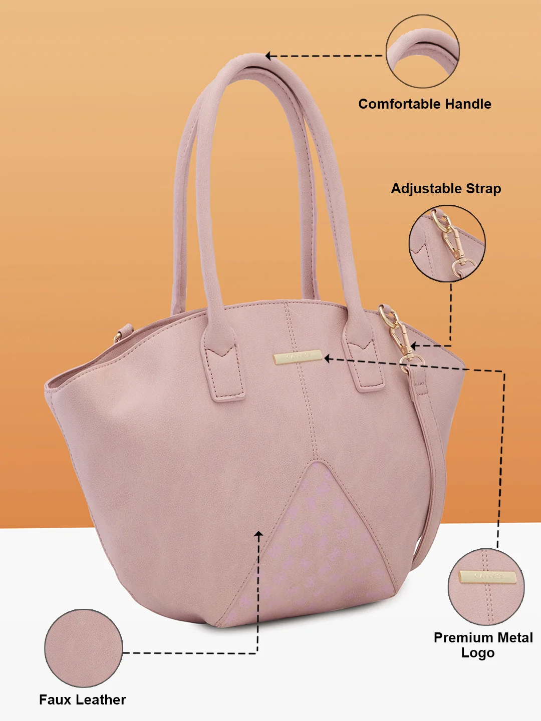 Caprese Milly Medium Pink Satchel Bag - Image 4