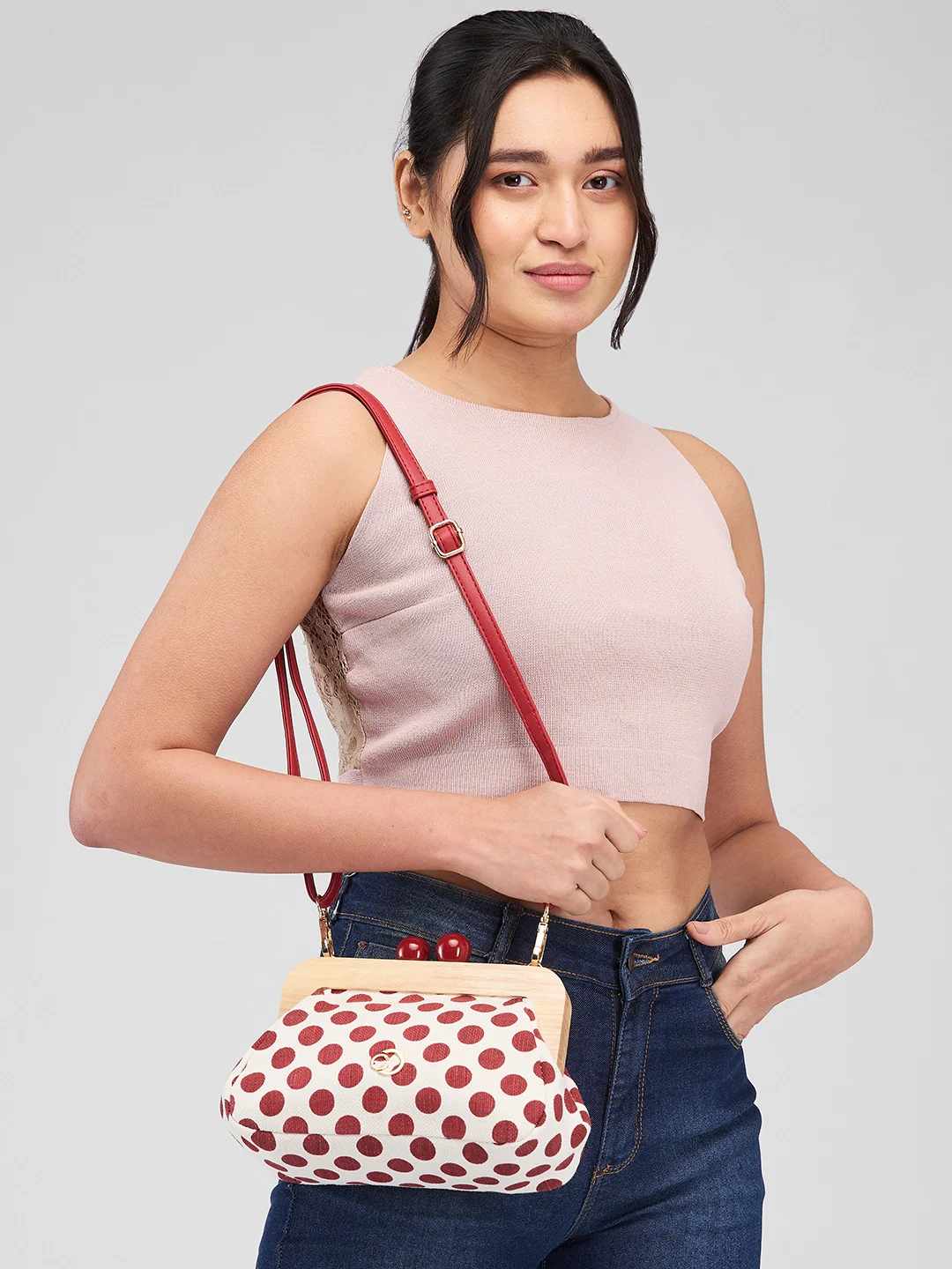 Caprese Mindy Small Red Clutch Bag - Image 12