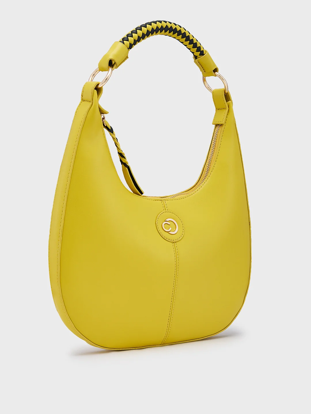 Caprese Mindy Medium Cyber Lime Hobo Bag - Image 5