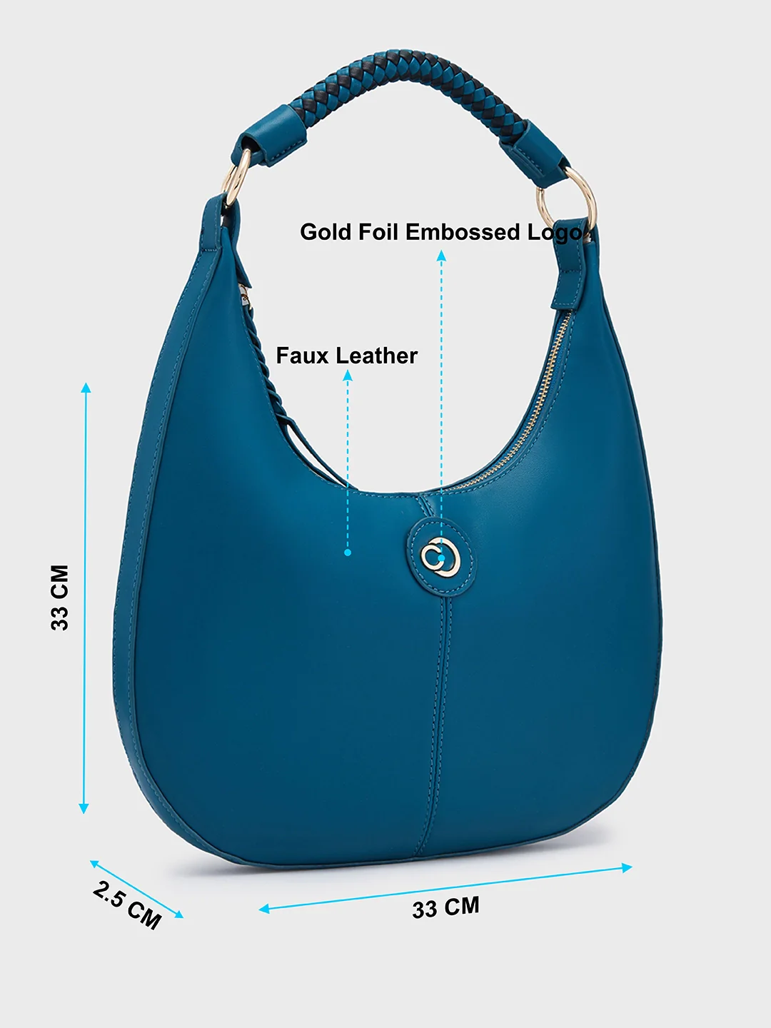 Caprese Mindy Medium Teal Hobo Bag - Image 7