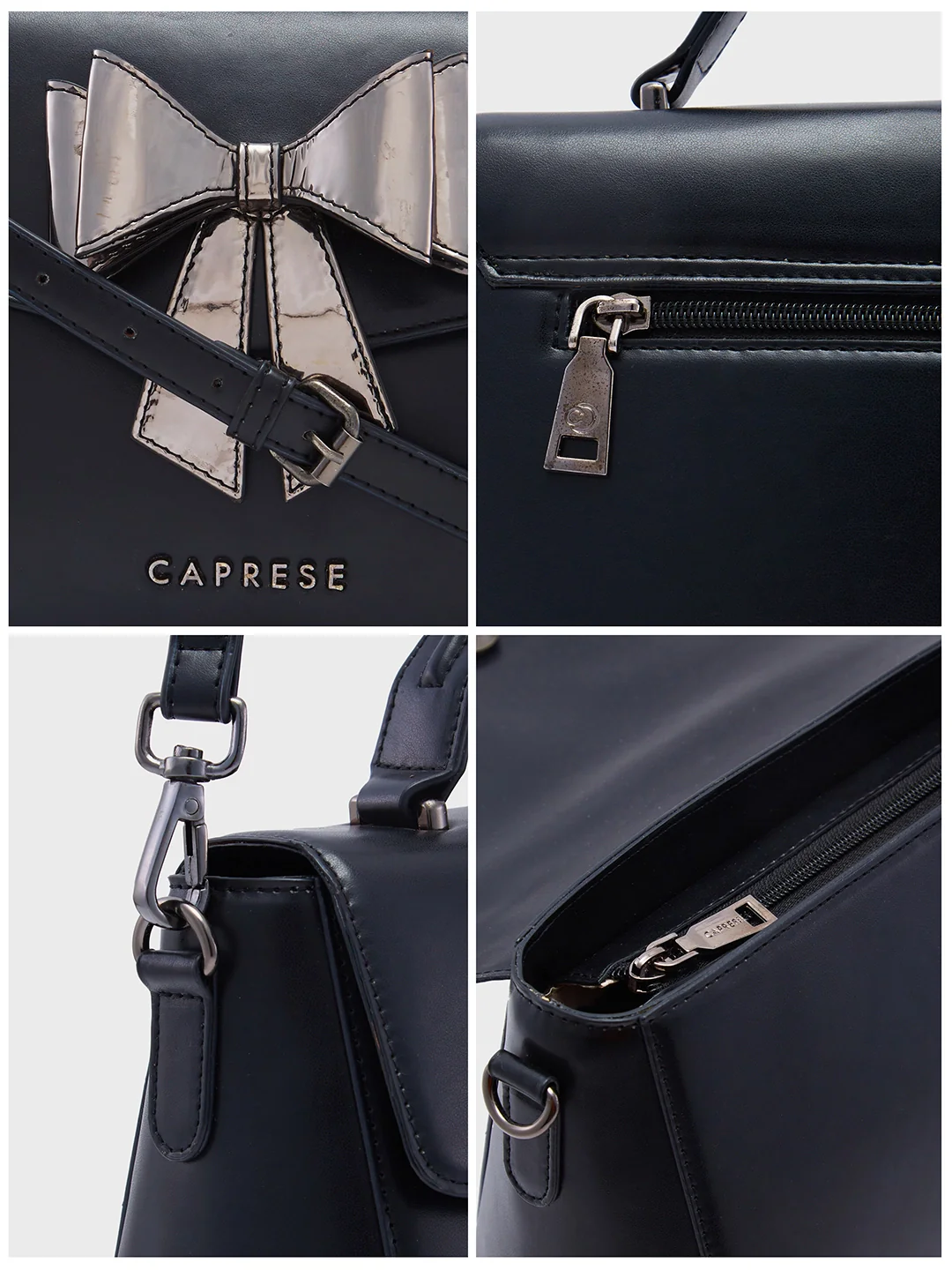 Caprese Mindy Small Black Satchel Bag - Image 11