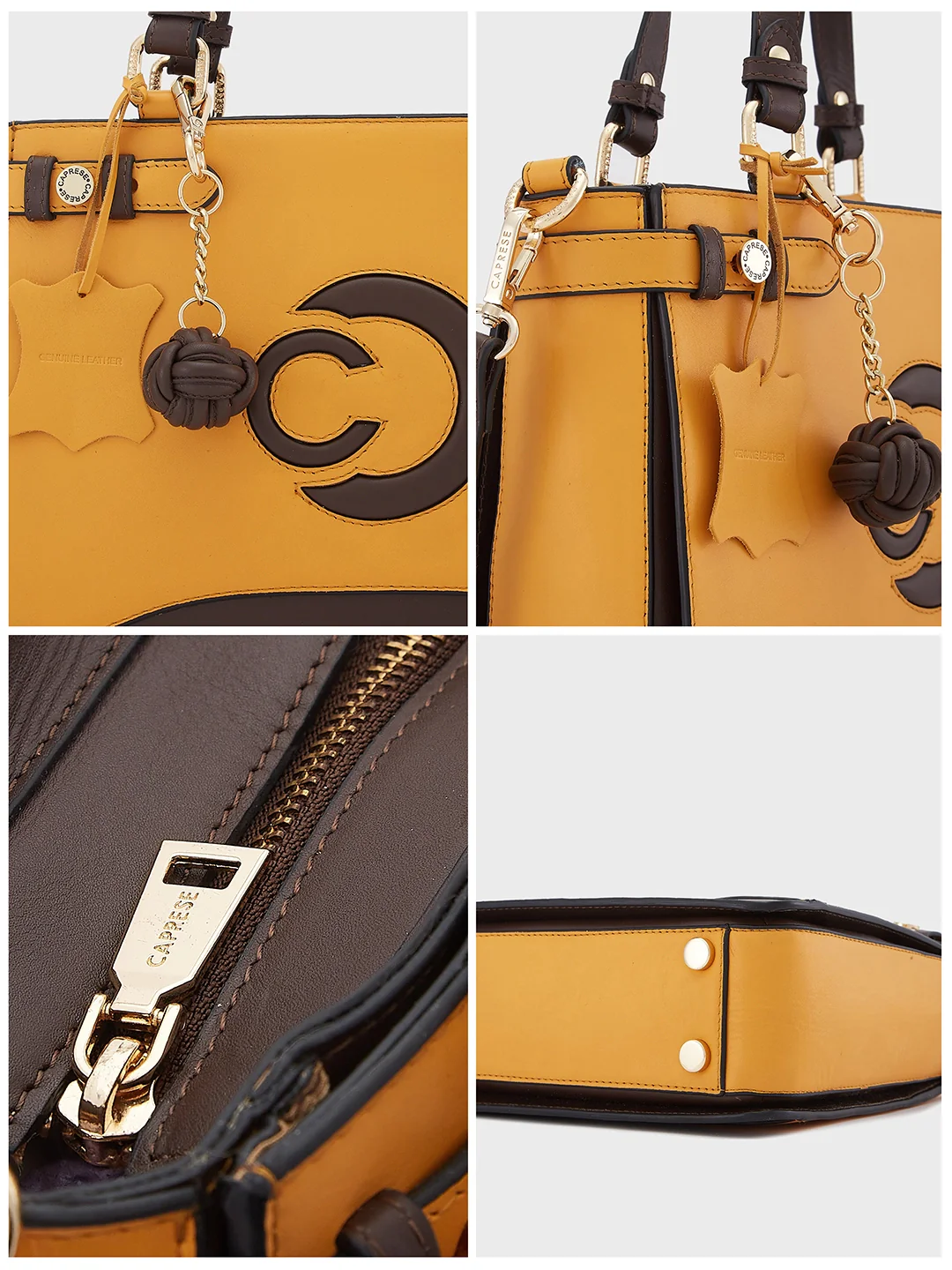 Caprese Minimal Formal Medium Yellow Satchel Bag - Image 10