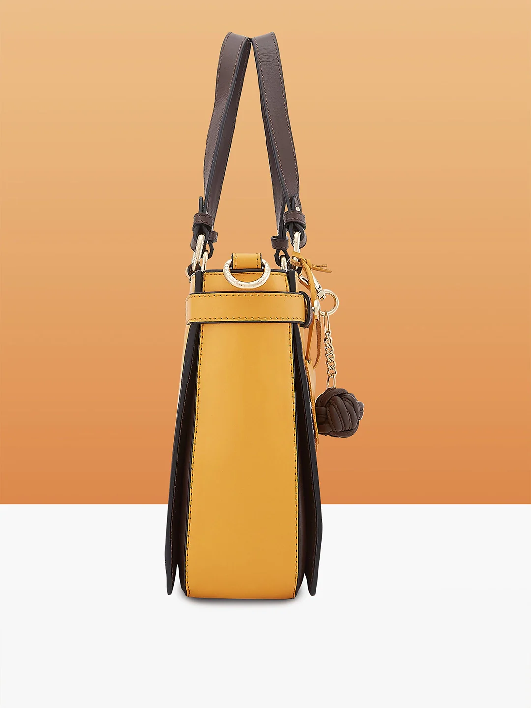 Caprese Minimal Formal Medium Yellow Satchel Bag - Image 7