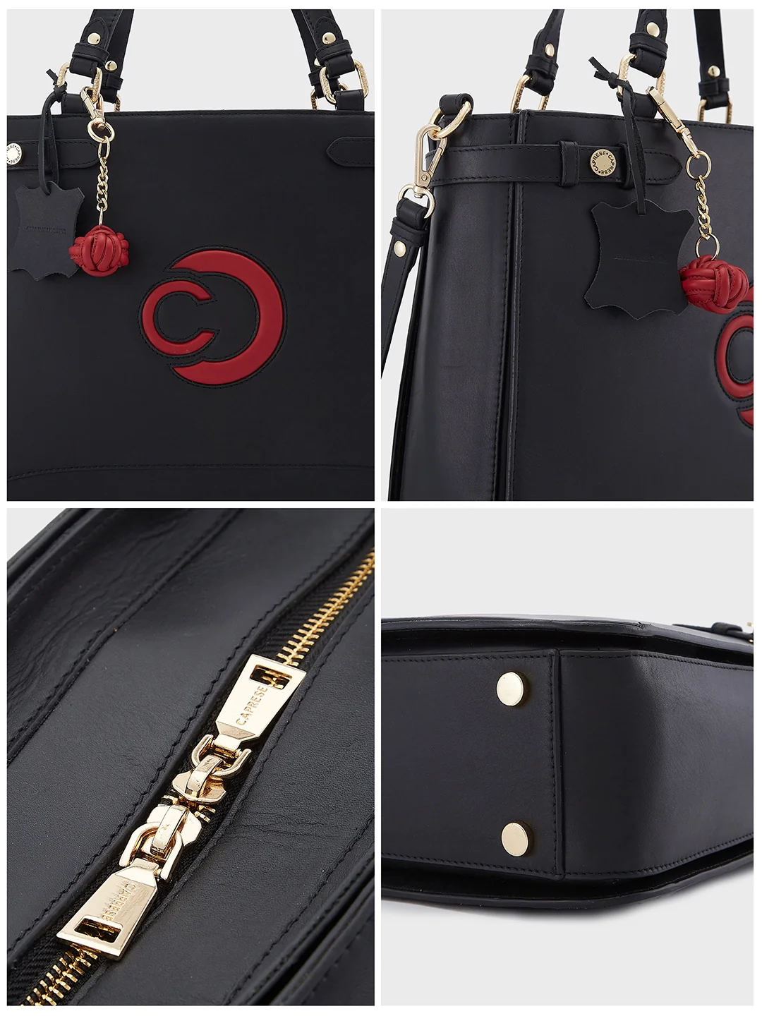 Caprese Minimal Formal Large Black Tote Bag - Image 10