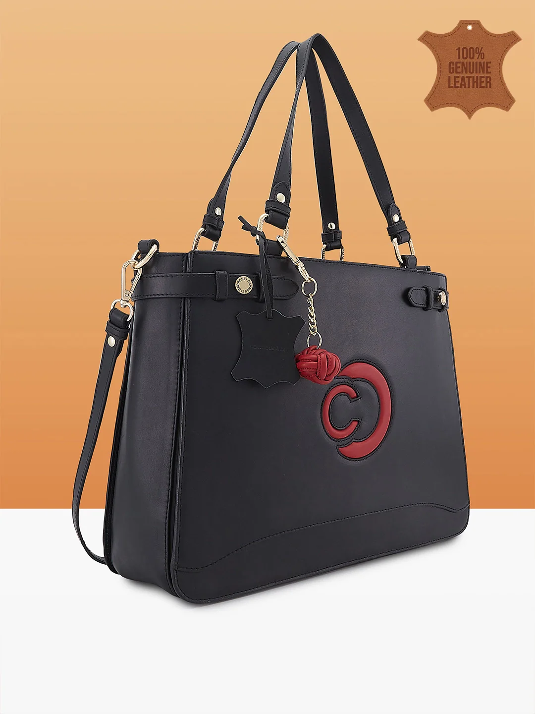 Caprese Minimal Formal Large Black Tote Bag - Image 5