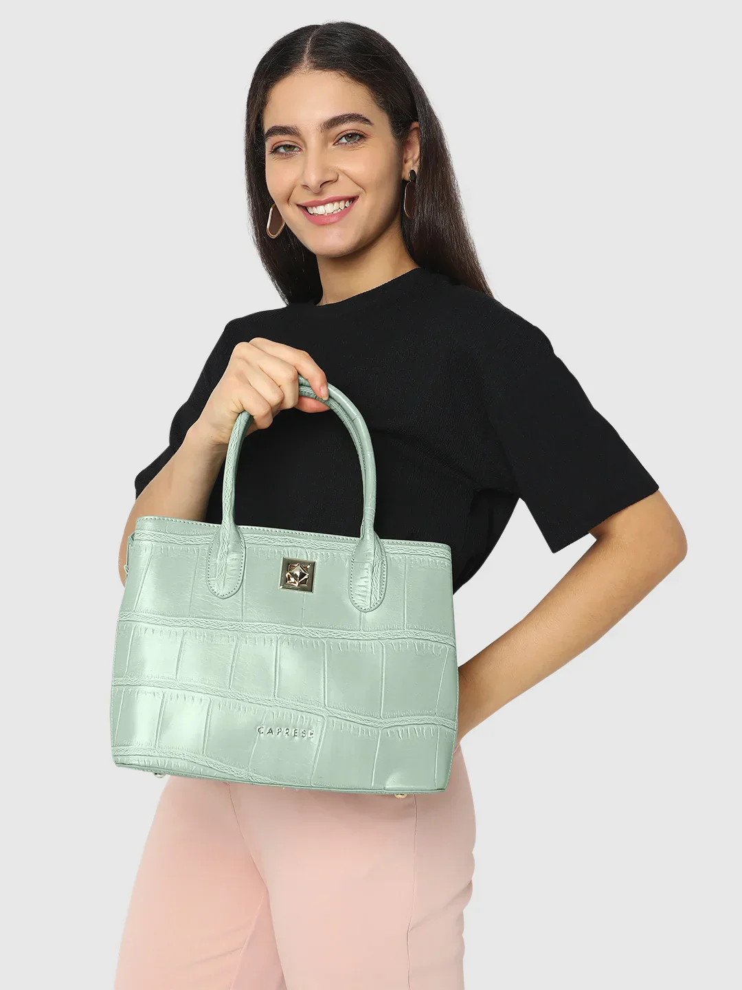 Caprese Mink Small Mint Satchel Bag - Image 3
