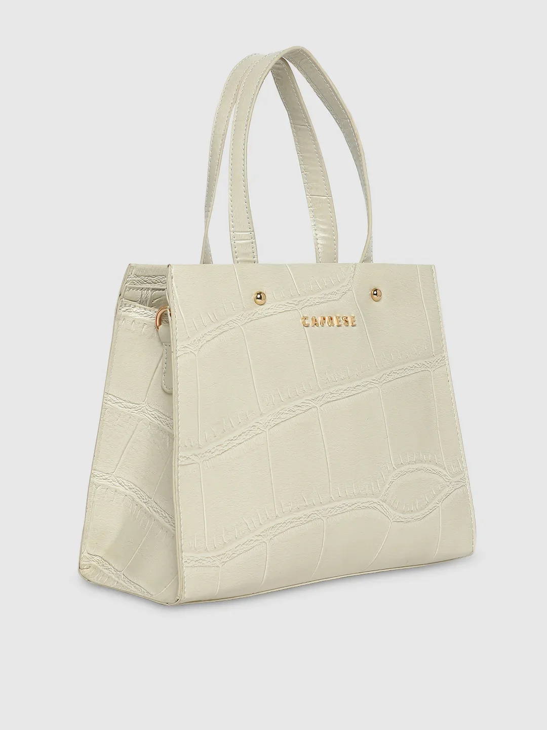 Caprese Mink Small Croco Beige Tote Bag - Image 4