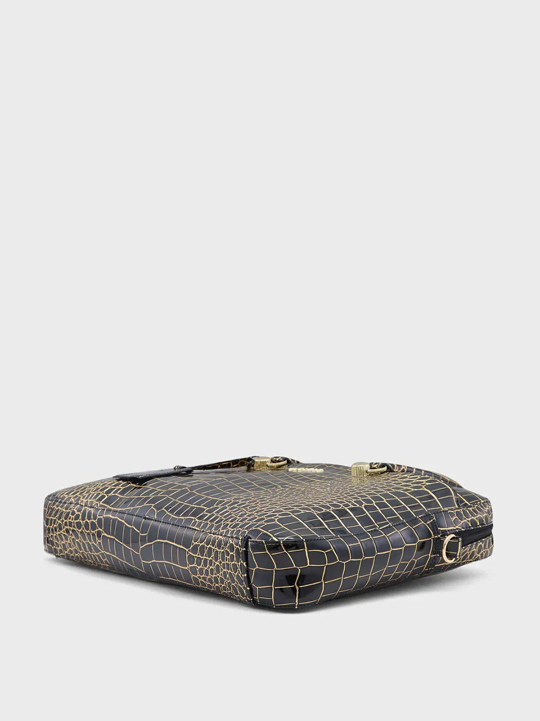 Caprese Miranda Large Black Croco Office Laptop Bag - Image 5