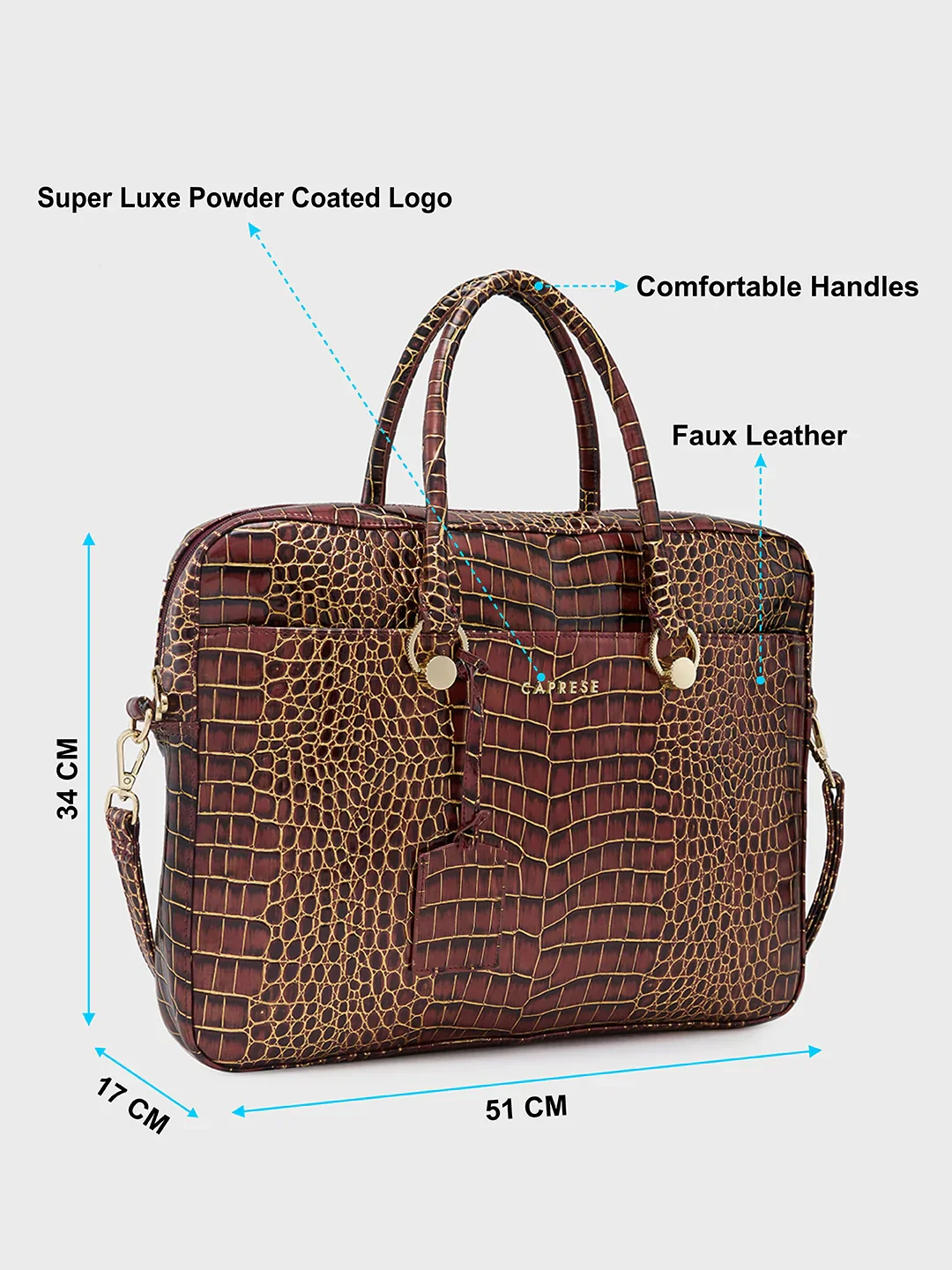 Caprese Miranda Large Burgundy Laptop Bag - Image 7