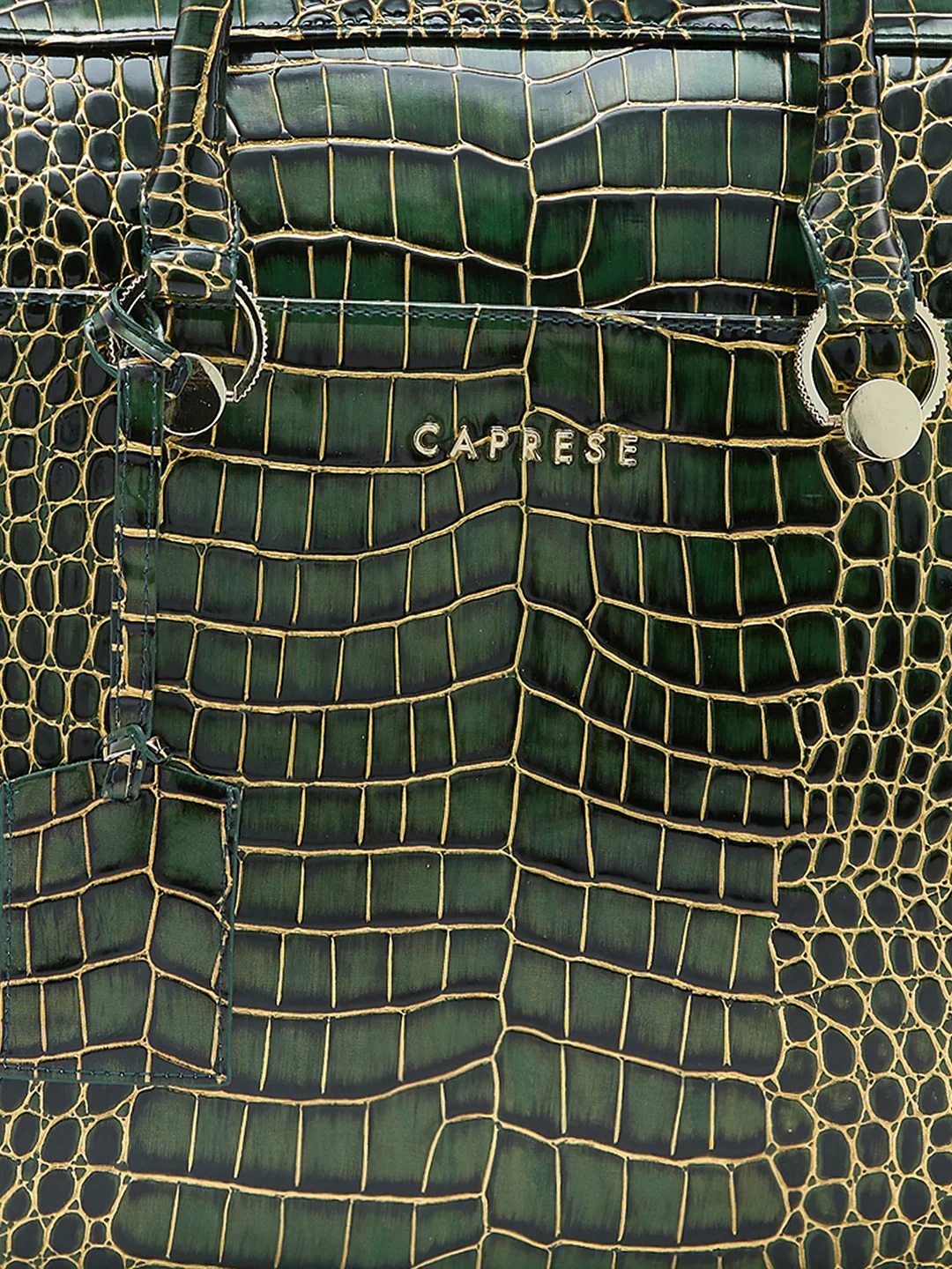 Caprese Miranda Large Green Croco Office Laptop Bag - Image 13