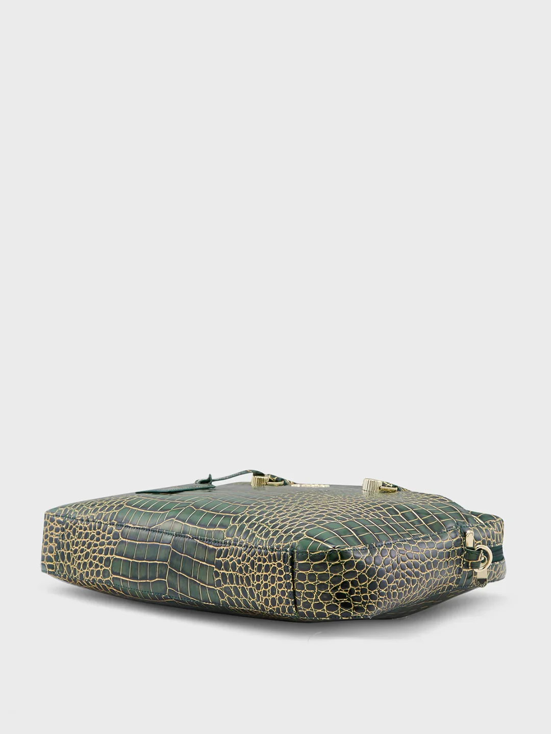 Caprese Miranda Large Green Croco Office Laptop Bag - Image 8