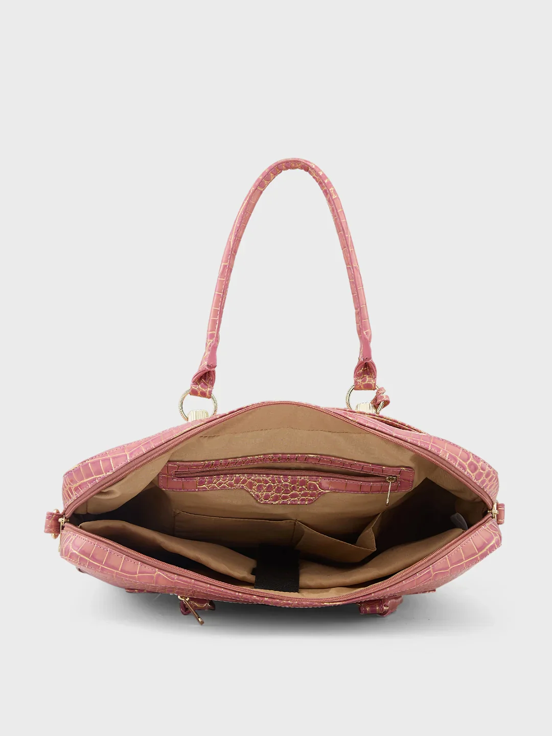 Caprese Miranda Large Pink Croco Office Laptop Bag - Image 13