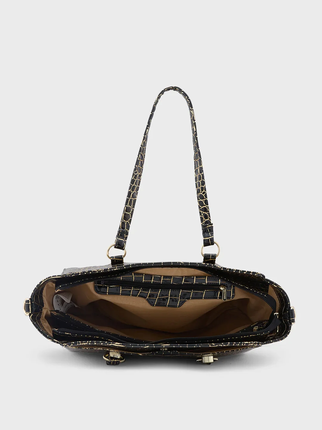 Caprese Miranda Large Black Satchel Bag - Image 9