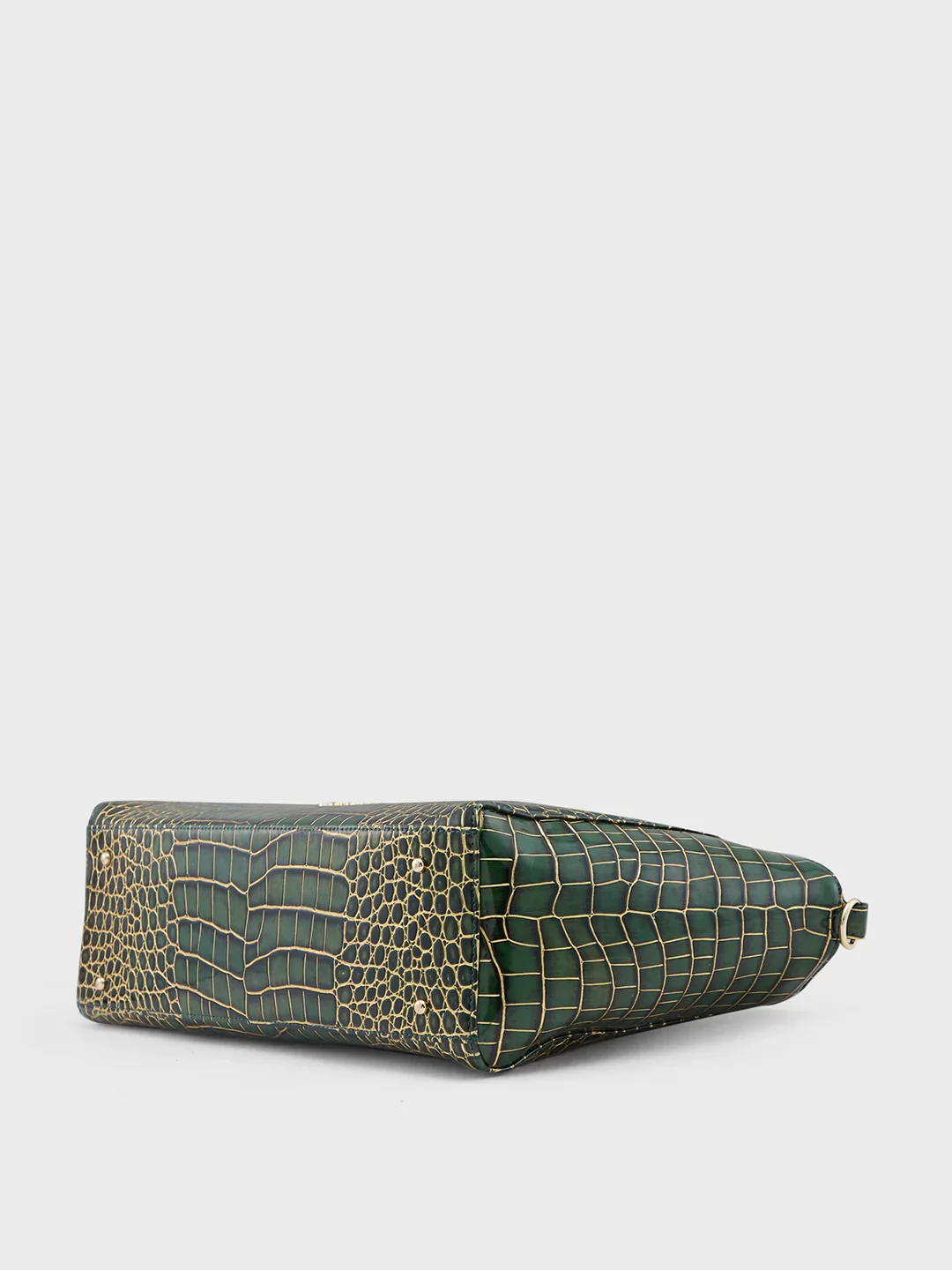 Caprese Miranda Large Croco Green Satchel Bag - Image 4