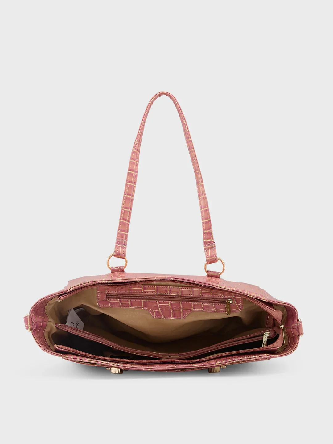 Caprese Miranda Large Croco Pink Satchel Bag - Image 10