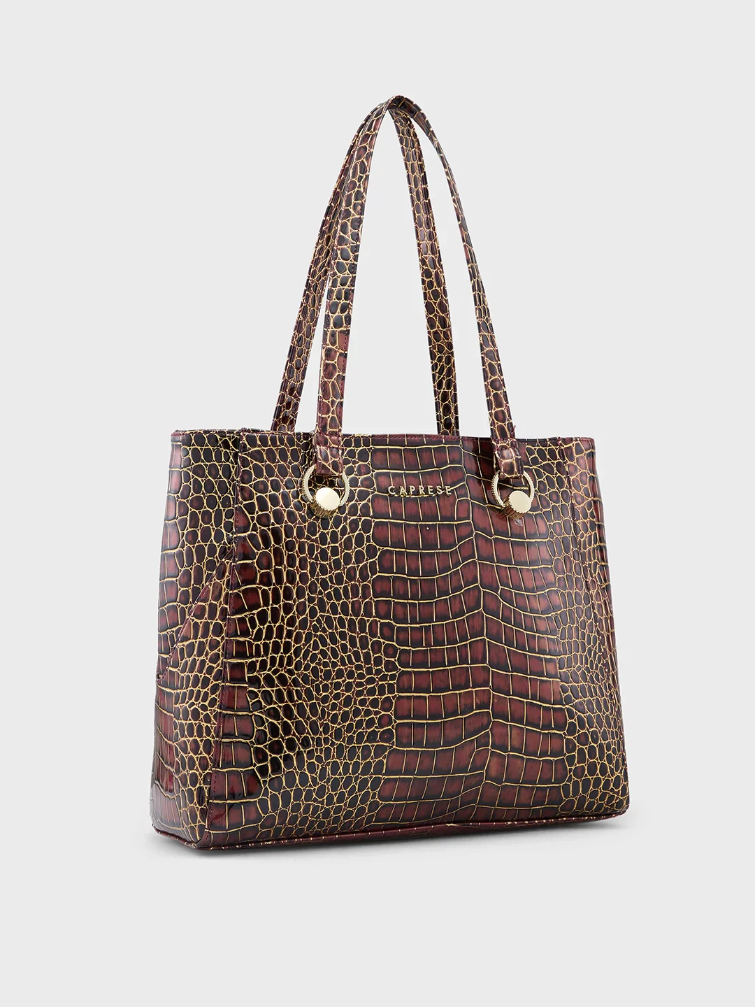 Caprese Miranda Large Croco Burgundy Tote Bag - Image 4