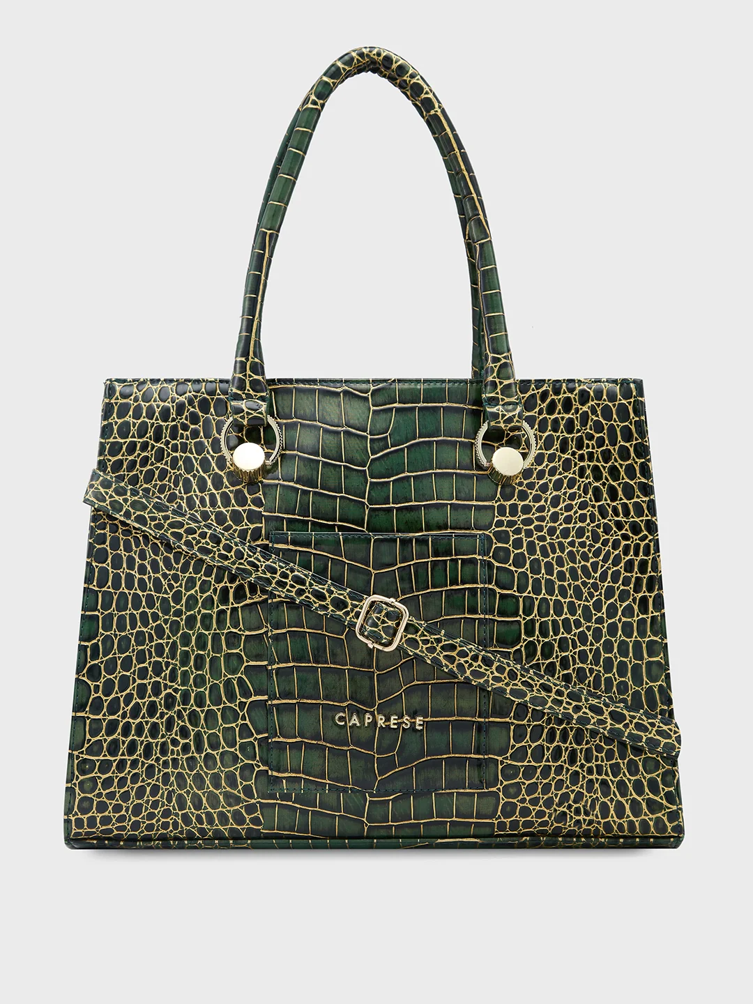 Caprese Miranda Medium Croco Green Tote Bag - Image 14