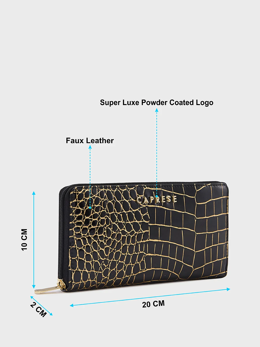 Caprese Miranda Large Black Zip Around Wallet - Image 3