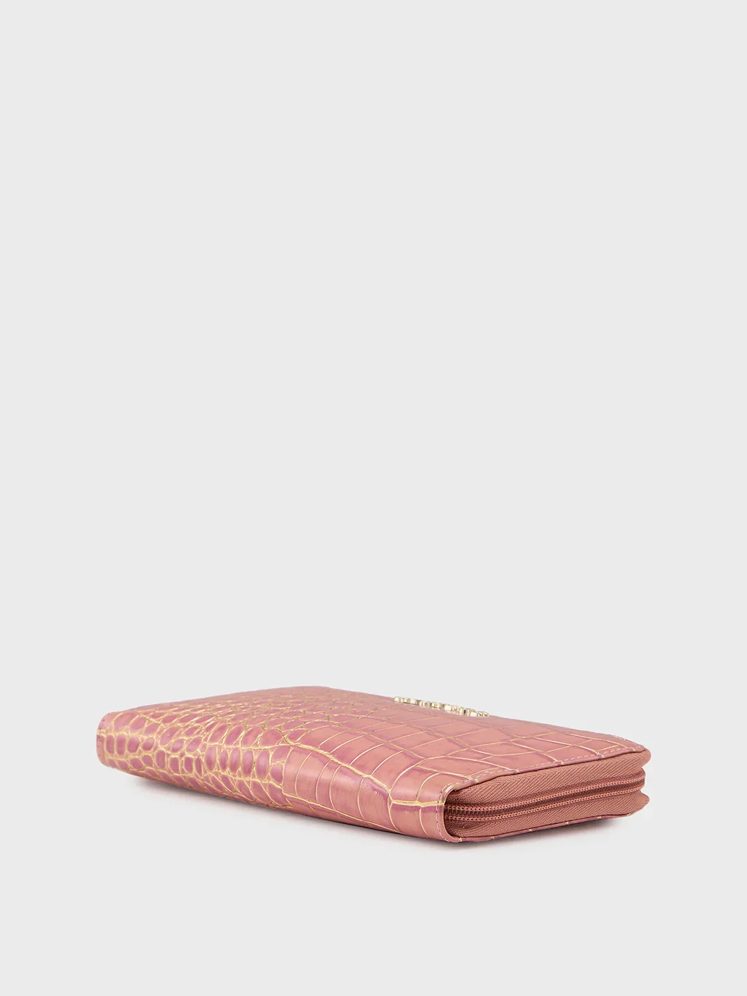 Caprese Miranda Large Pink Croco Zip Around Wallet - Image 10