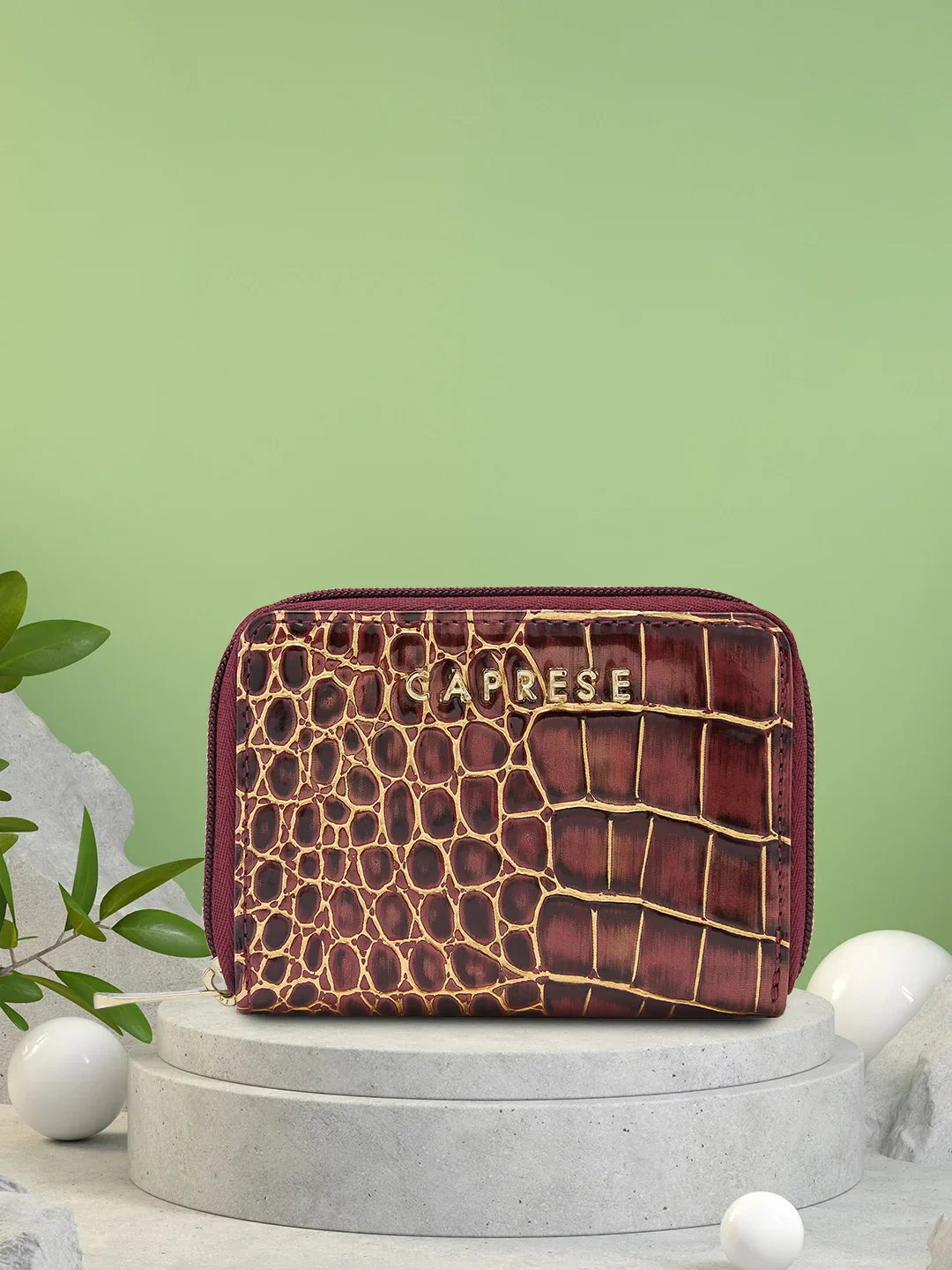 Caprese Miranda Small Burgundy Zip Around Wallet - Image 3