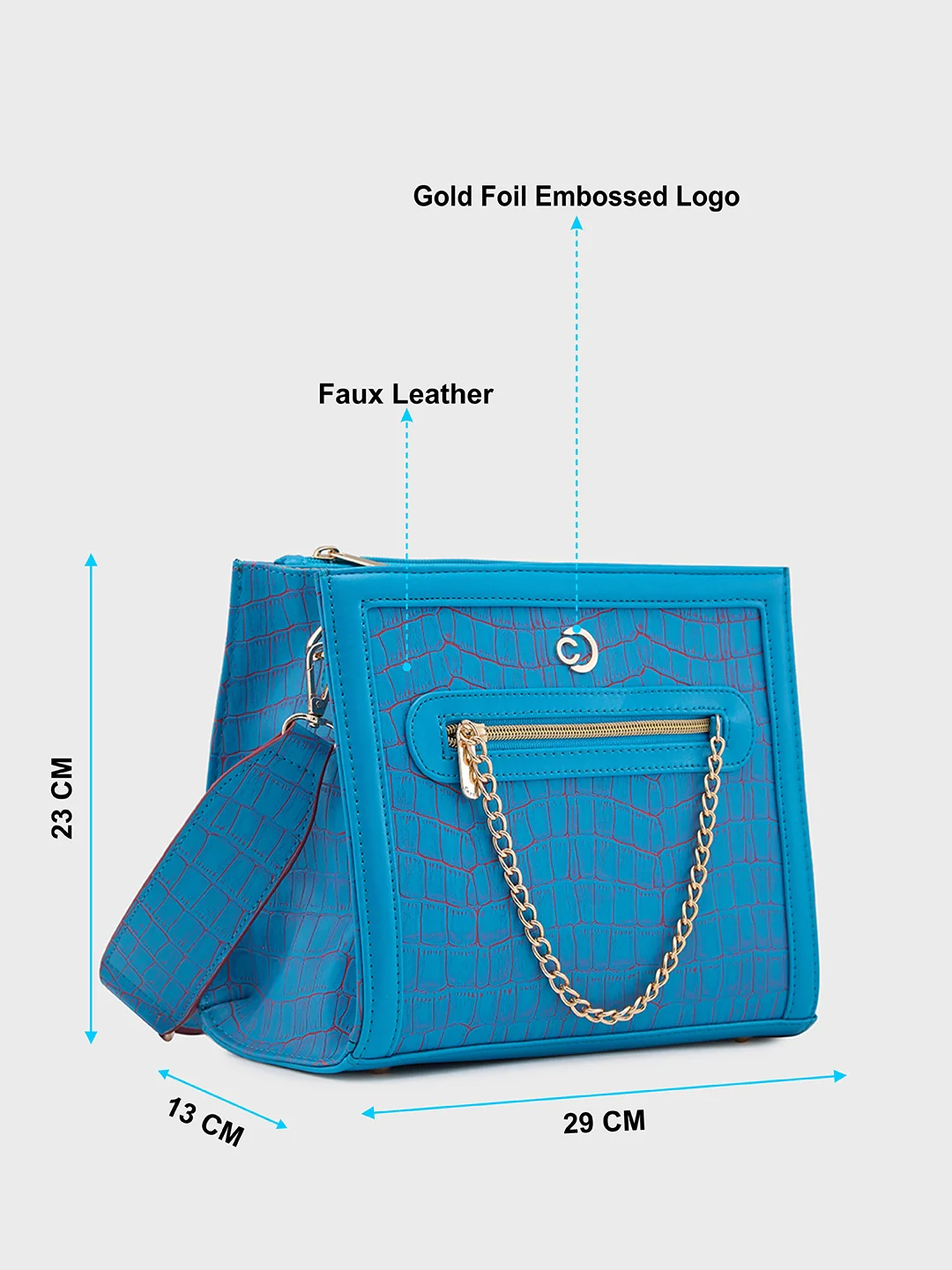 Caprese Mist Medium Blue Crossbody Bag - Image 7