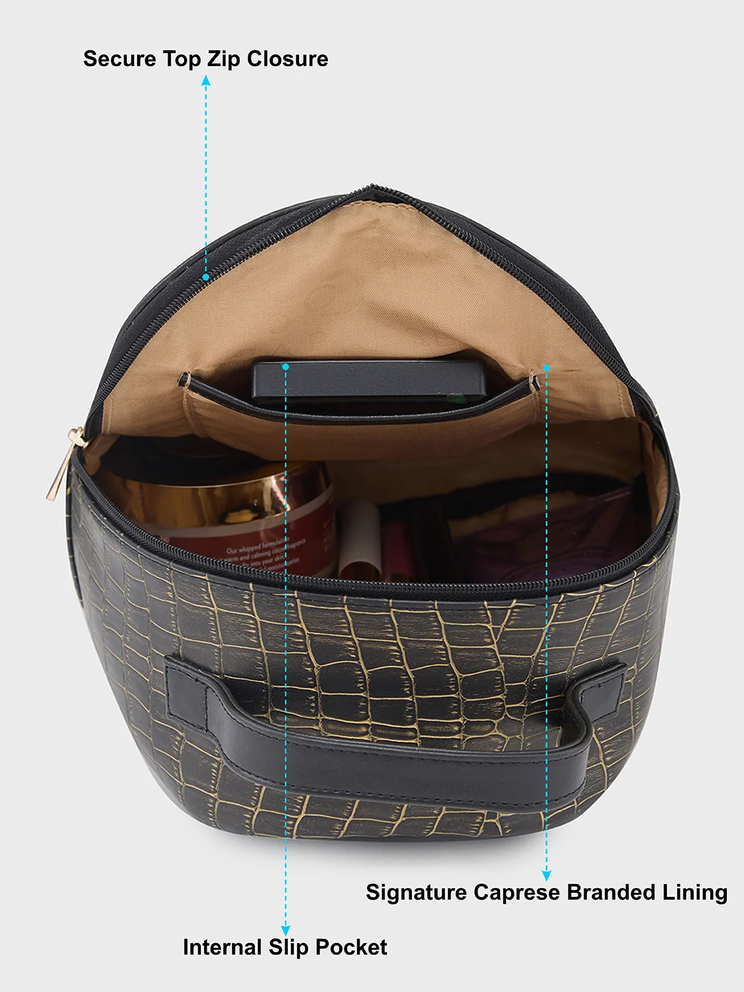Caprese Mist Small Black Backpack - Image 8