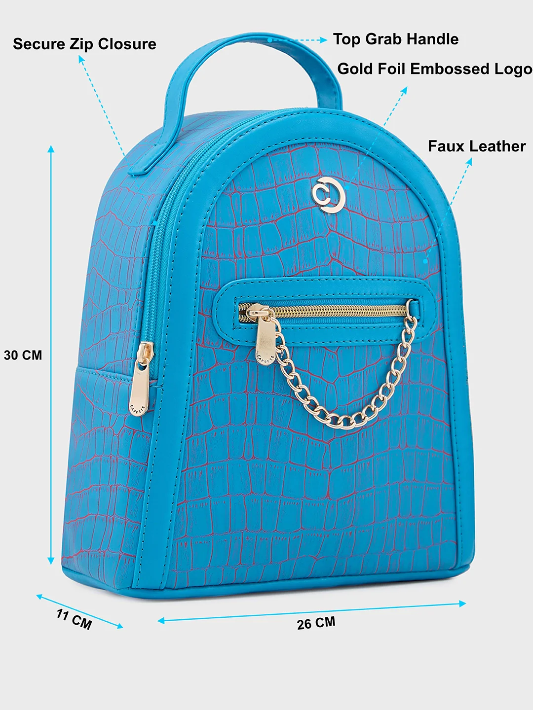 Caprese Mist Small Blue Backpack - Image 7