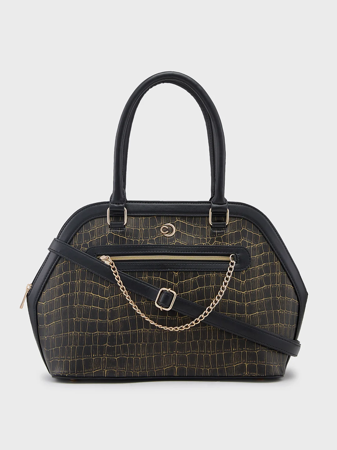Caprese Mist Large Black Satchel Bag - Image 13