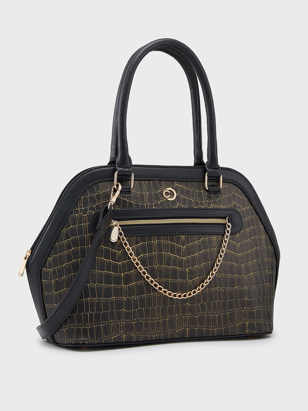 Caprese Mist Large Black Satchel Bag - Image 5