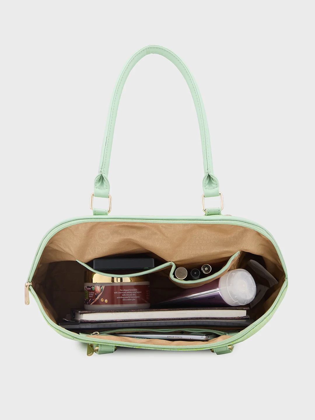 Caprese Mist Large Mint Satchel Bag - Image 10