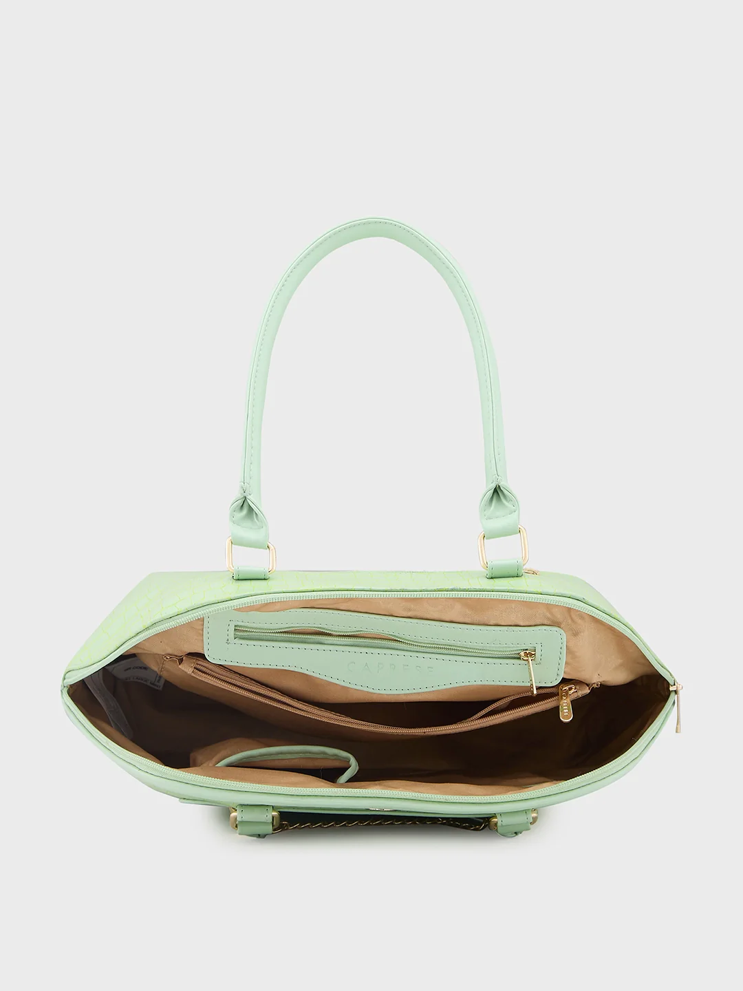 Caprese Mist Large Mint Satchel Bag - Image 11