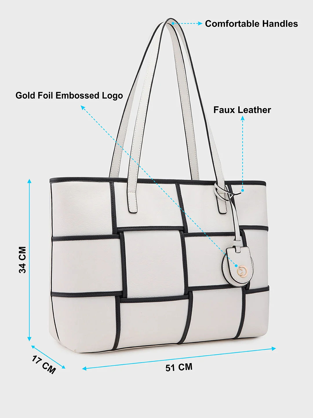Caprese Modica Medium White Tote Bag - Image 7