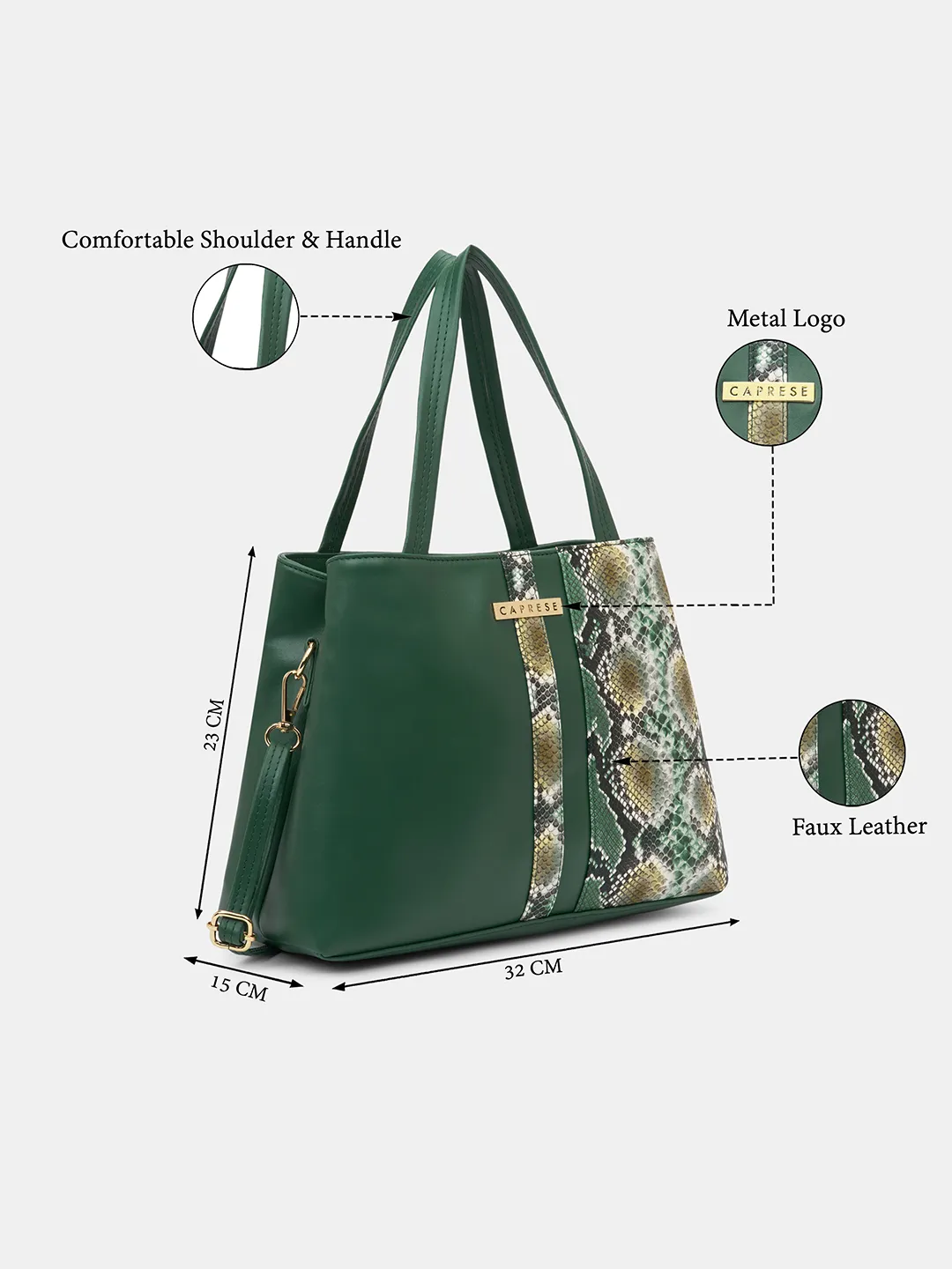 Caprese  Molly Medium Olive Green Satchel Bag - Image 8