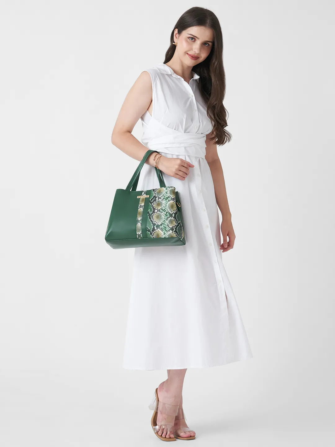 Caprese  Molly Medium Olive Green Satchel Bag - Image 9