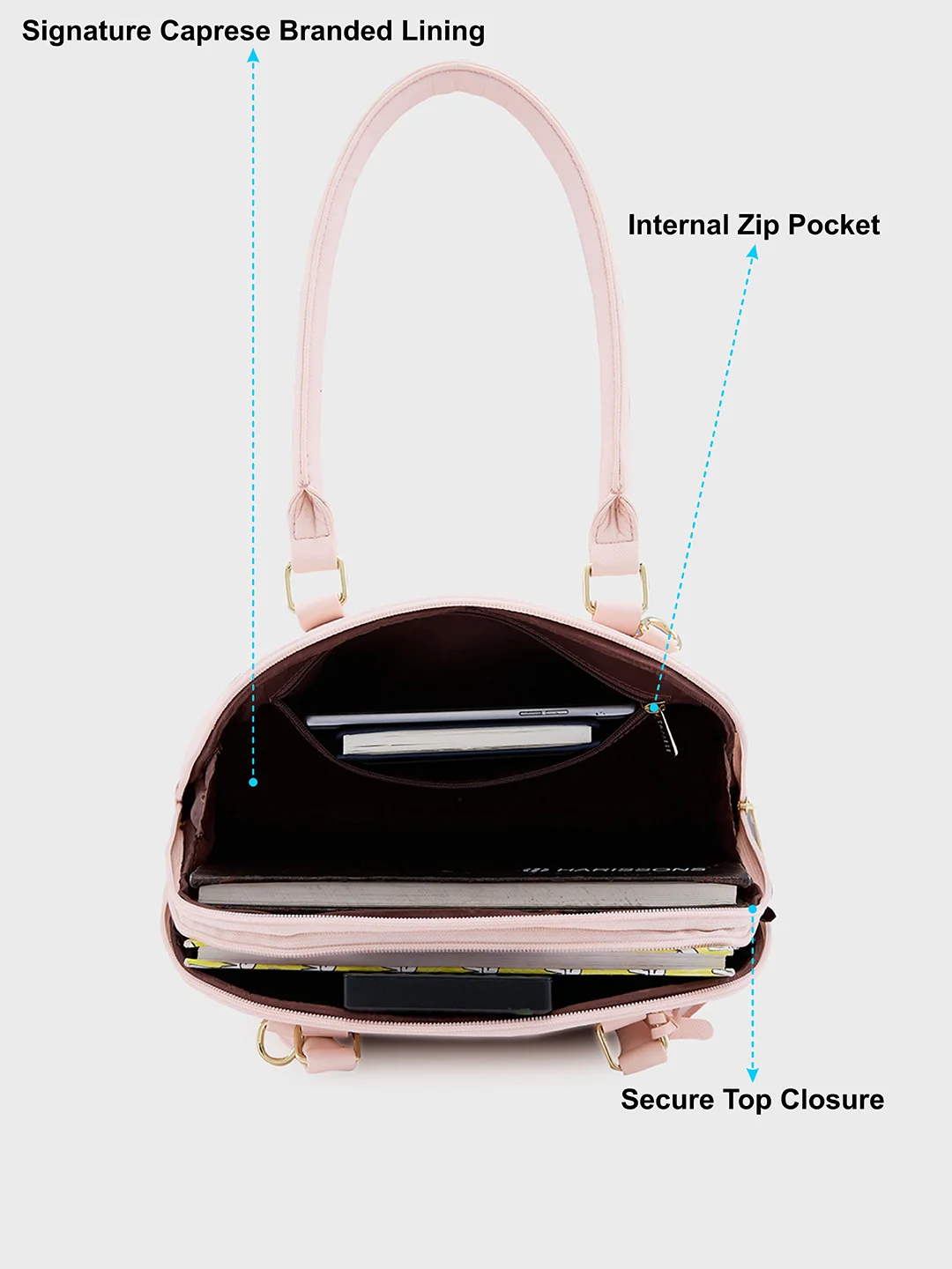 Caprese Montana Small Blush Satchel Bag - Image 8
