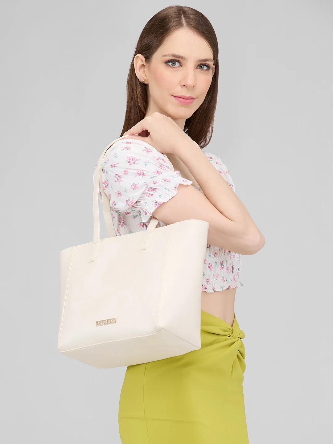 Caprese Montana Small Off White Tote Bag - Image 12