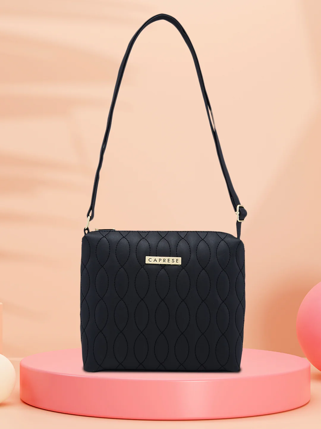 Caprese Mubi Medium Black Sling Bag