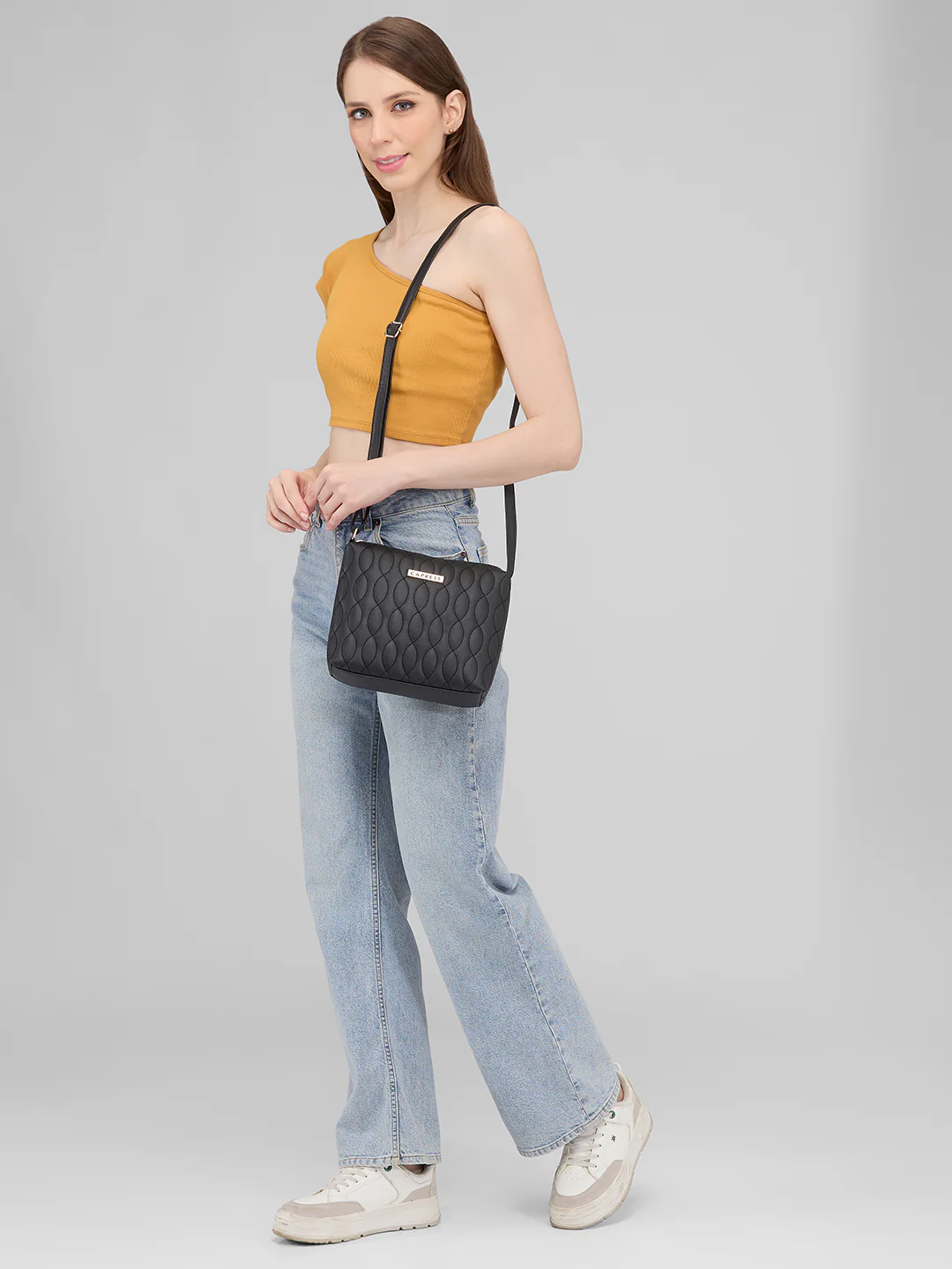 Caprese Mubi Medium Black Sling Bag - Image 2