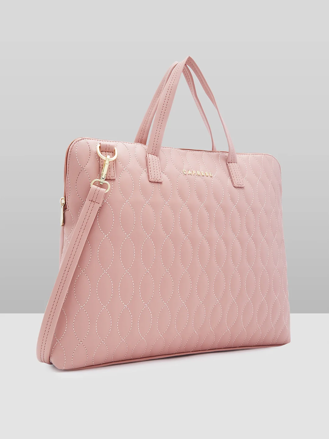 Caprese Mubi Medium Blush Laptop Bag - Image 4