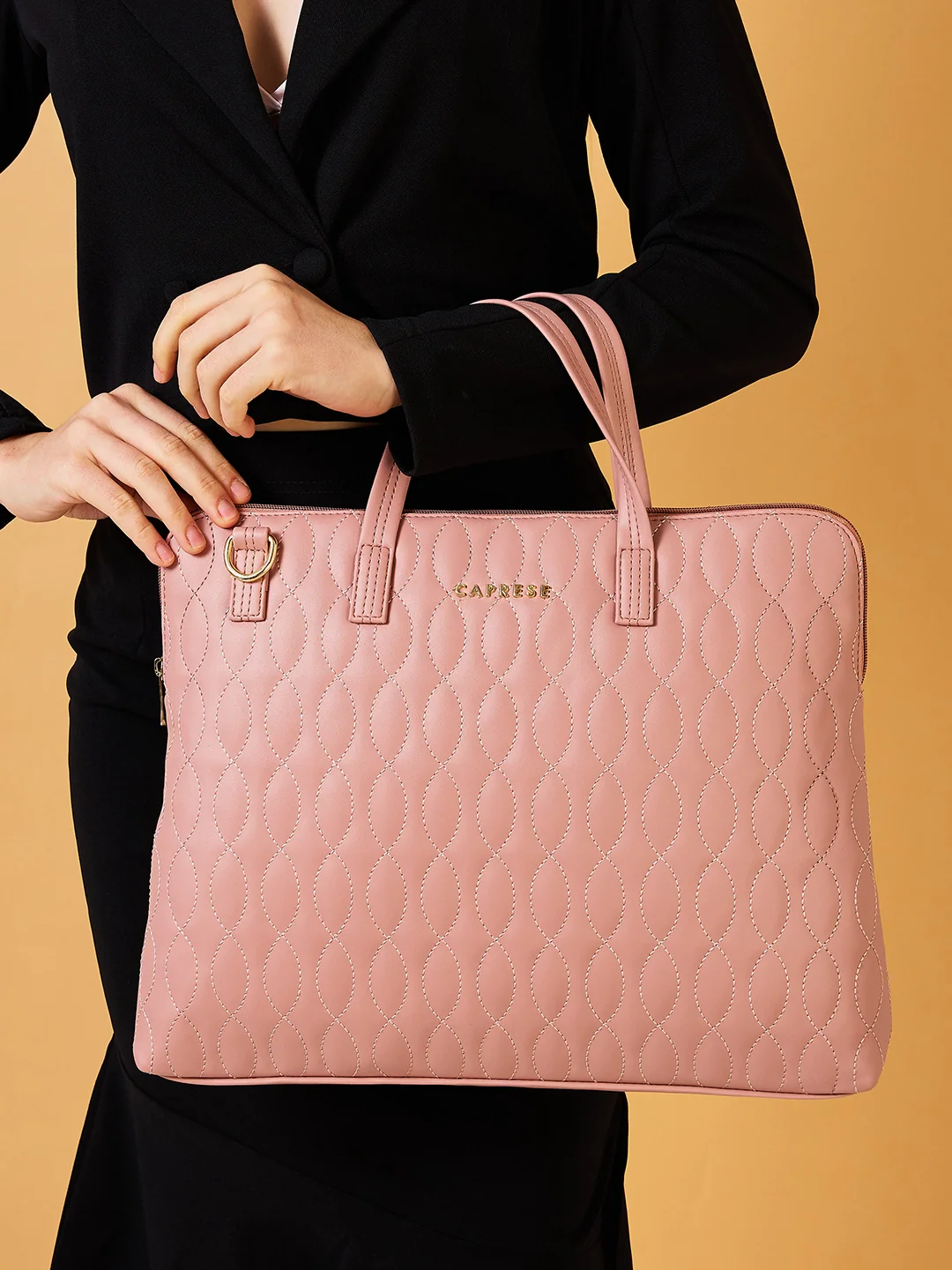 Caprese Mubi Medium Blush Laptop Bag - Image 8