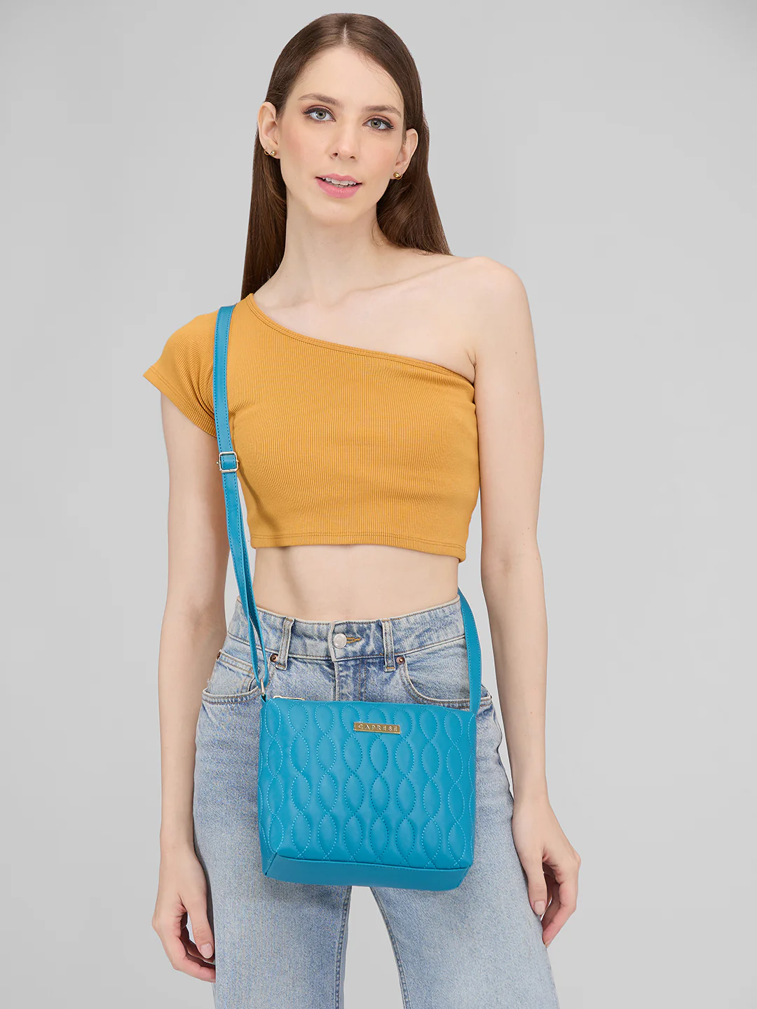 Caprese Mubi Medium Dark Teal Sling Bag - Image 2