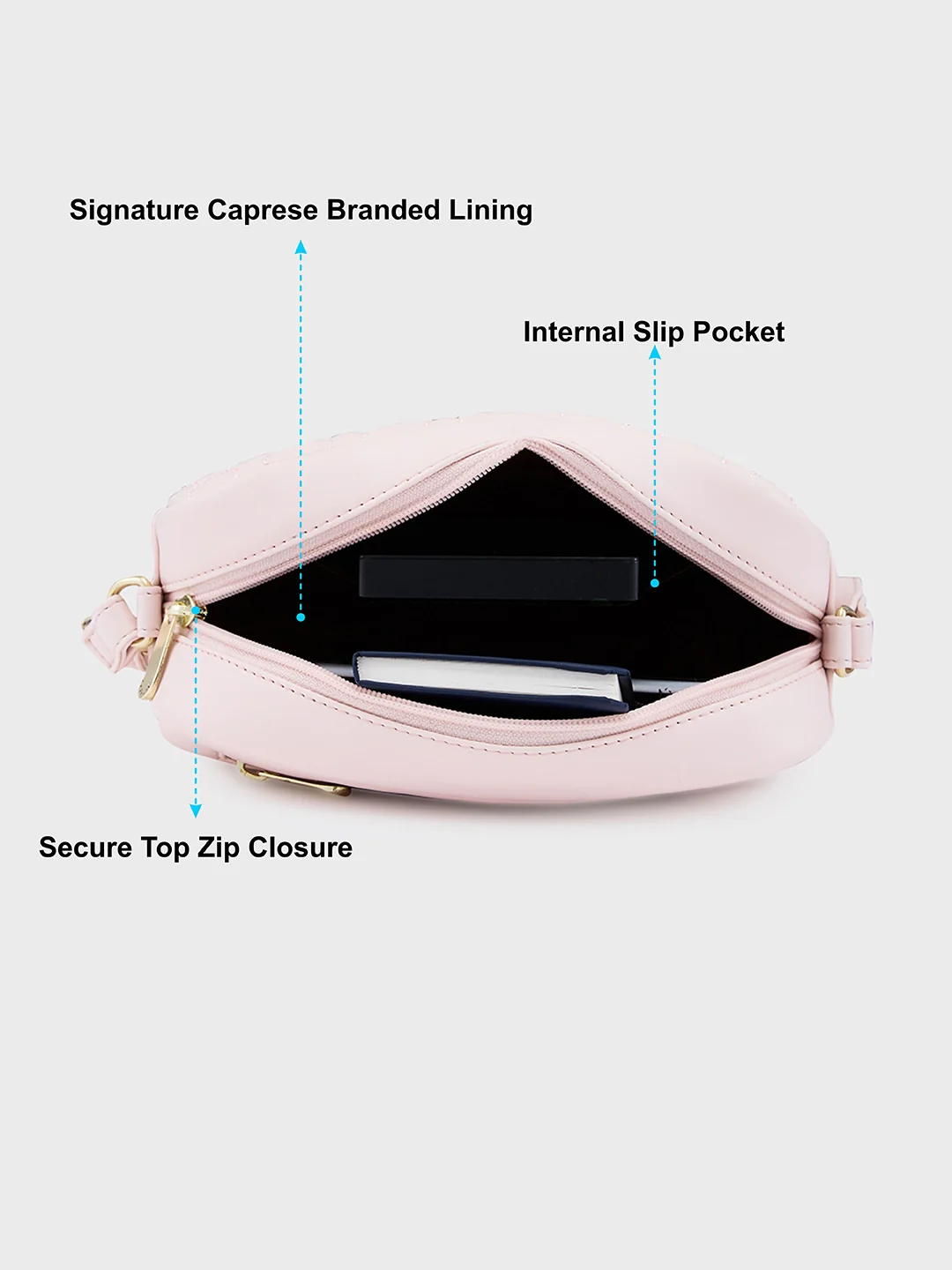 Caprese Mubi Small Blush Sling Bag - Image 5